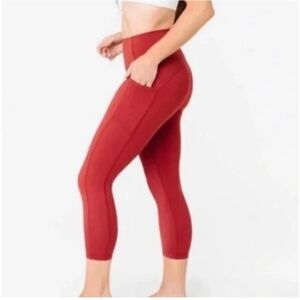 Zyia Active Pocket Crop Red Leggings Size 4